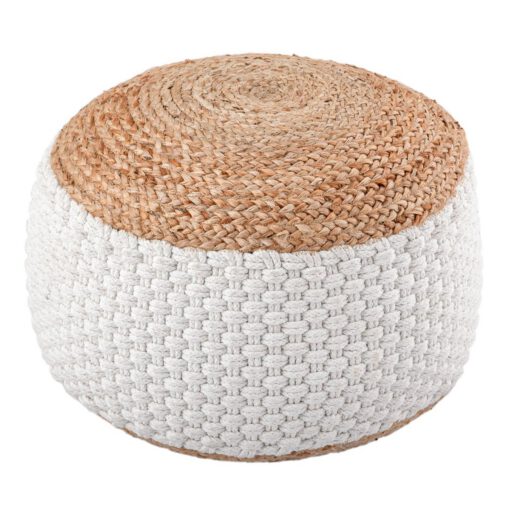 Sitzpouf Jute Sitzhocker rund 50x50 cm Deko Hocker Jute natur Sitzpouf Bodenkissen Fußhocker – Bild 5