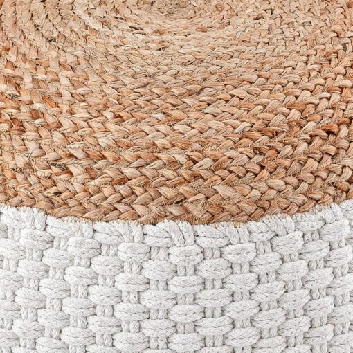 Sitzpouf Jute Sitzhocker rund 50x50 cm Deko Hocker Jute natur Sitzpouf Bodenkissen Fußhocker – Bild 9