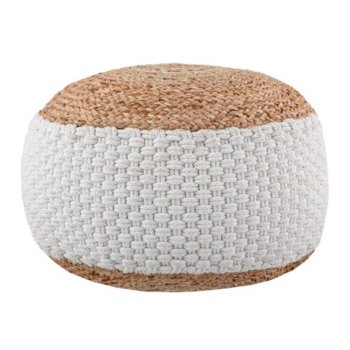 Sitzpouf Jute Sitzhocker rund 50x50 cm Deko Hocker Jute natur Sitzpouf Bodenkissen Fußhocker – Bild 6