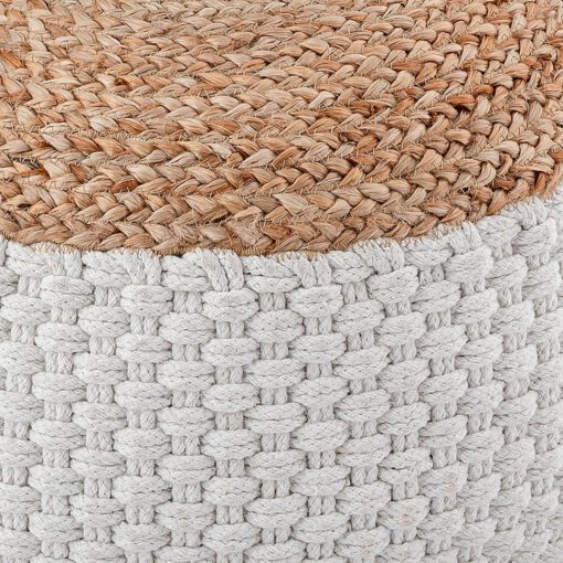 Sitzpouf Jute Sitzhocker rund 50x50 cm Deko Hocker Jute natur Sitzpouf Bodenkissen Fußhocker – Bild 8